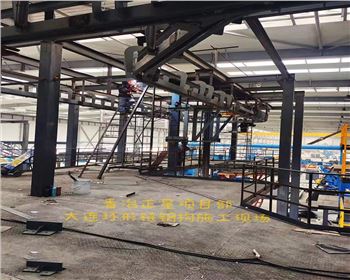 清治正星項(xiàng)目部大連環(huán)形鏈鋼構(gòu)施工現(xiàn)場